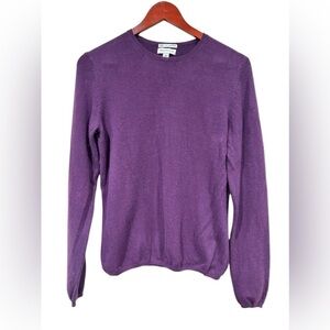 Vintage Charter Club 2 Ply Cashmere Top Long Sleeved Purple Soft Cozy Winter Med